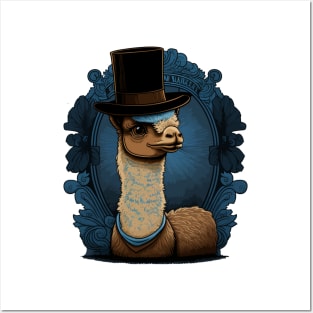 Alpaca Wearing Top Hat Posters and Art